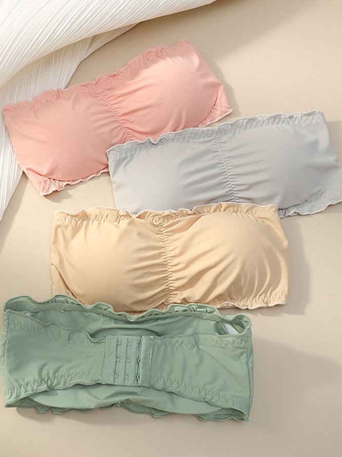Ruffle Back Open Button Wrapped Chest