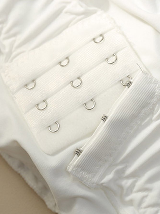 Ruffle Back Open Button Wrapped Chest
