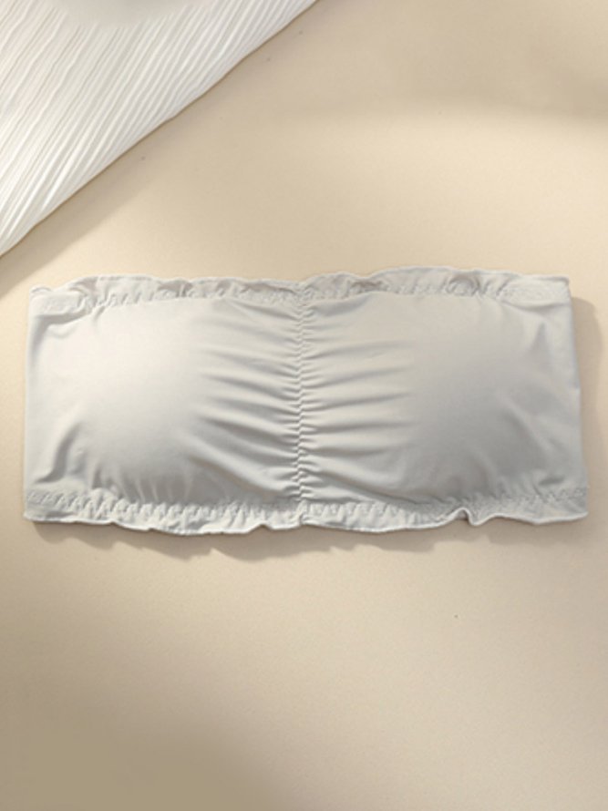 Ruffle Back Open Button Wrapped Chest