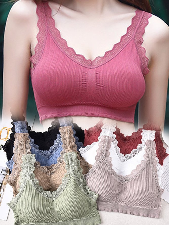 Lace Edge High Stretch Breathable Seamless Tank Top Underwear