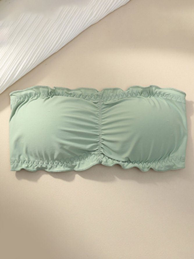 Ruffle Back Open Button Wrapped Chest