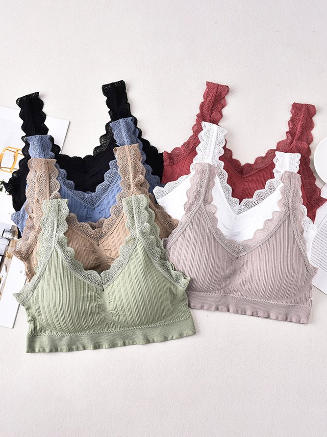 Lace Edge High Stretch Breathable Seamless Tank Top Underwear