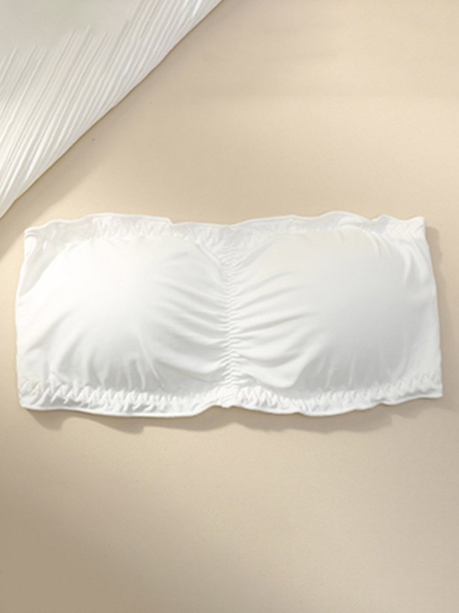 Ruffle Back Open Button Wrapped Chest