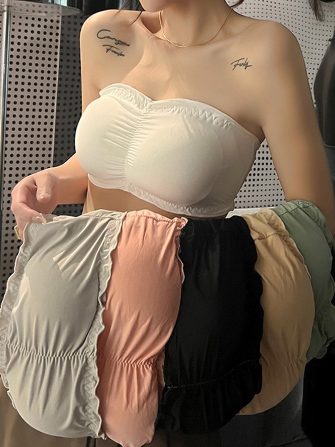 Ruffle Back Open Button Wrapped Chest