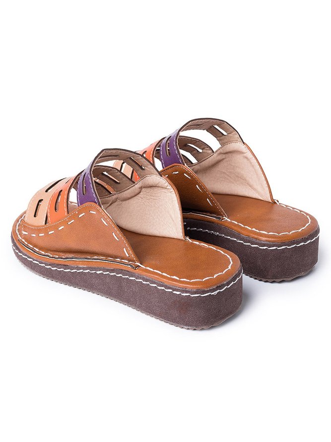 JFN  Women Casual Summer Color Comfy Low Heel Wedge Sandals