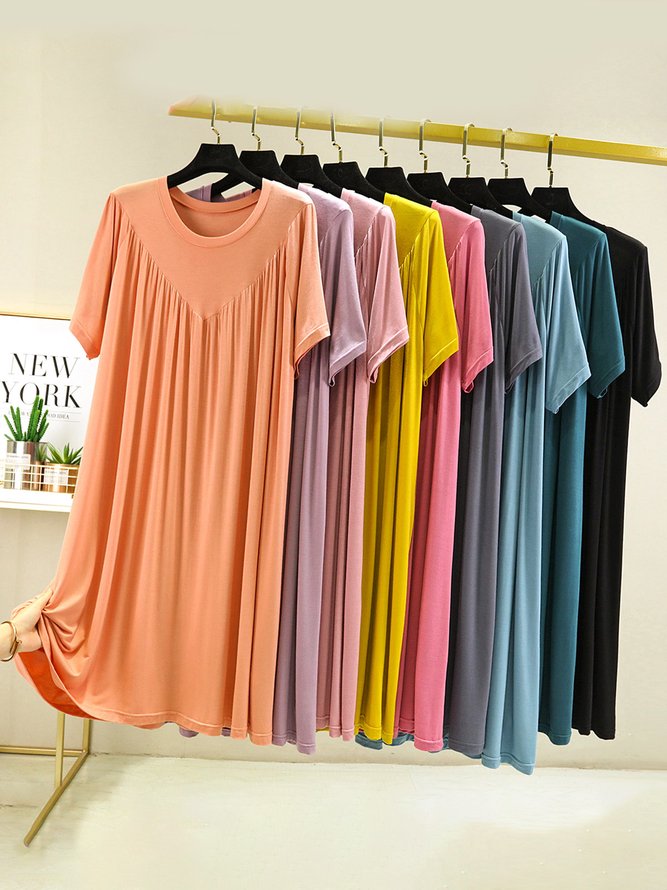 Soft and Comfortable Modal Loose Short Sleeve Nightdress