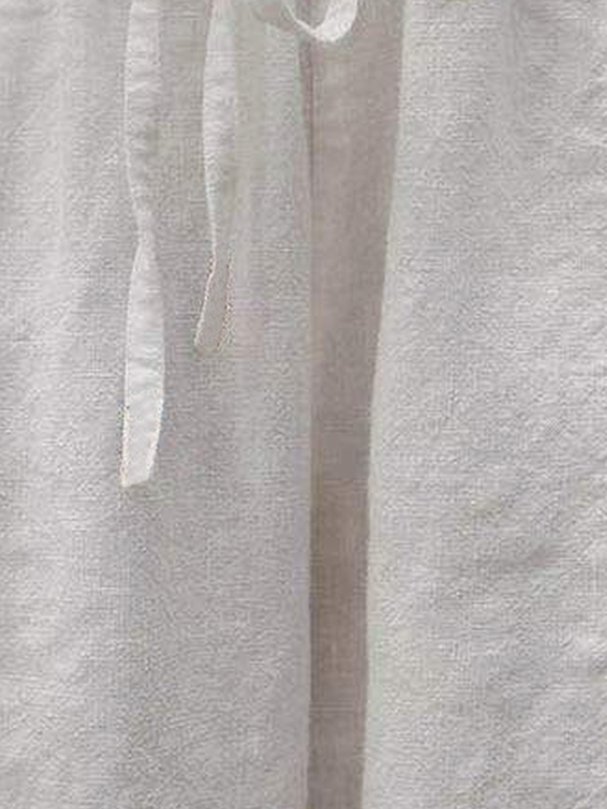 Loose Linen Plain Cotton And Linen Shorts