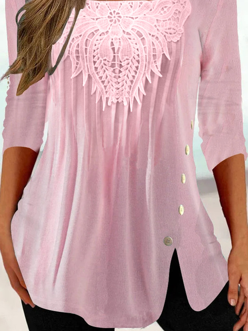Women's Summer Tunics Square Neck Casual Plain Regular Fit Half Sleeve Top