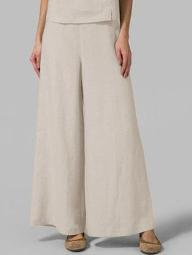 Loose Linen Plain Cotton And Linen Two-Piece Set