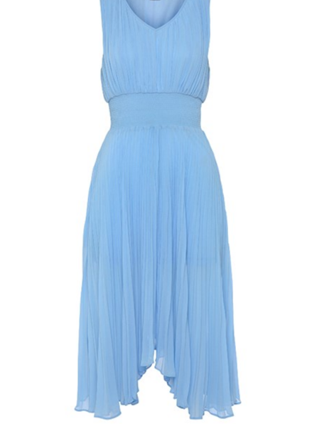 Plain Chiffon V Neck Casual Summer Dress