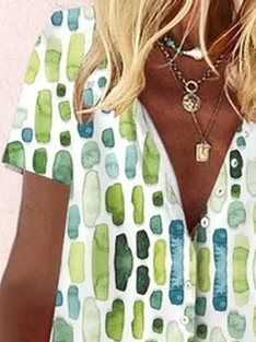Loose Geometric Casual Blouse