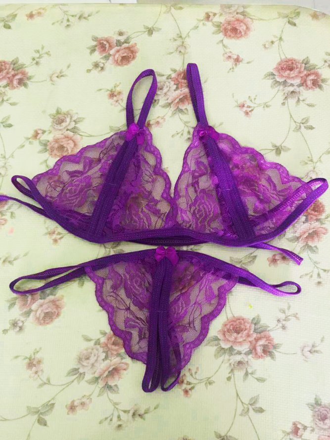 Valentine's Day Lace Open File Sexy Lingerie Set