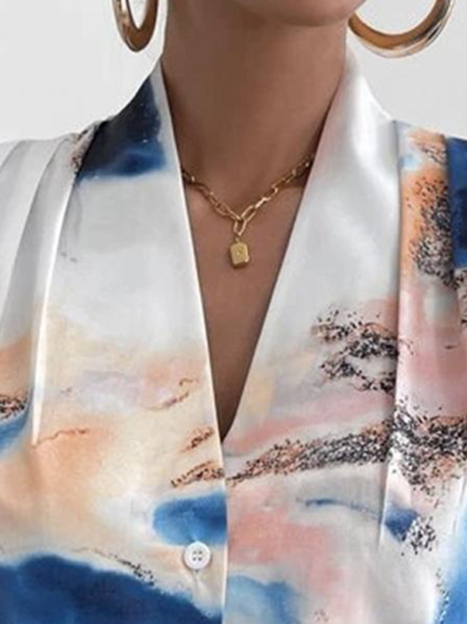 Regular Fit Simple Ombre Blouse