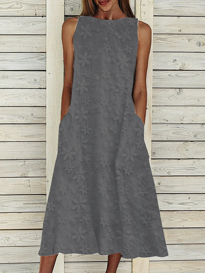 Linen Plain Cotton And Linen Dress