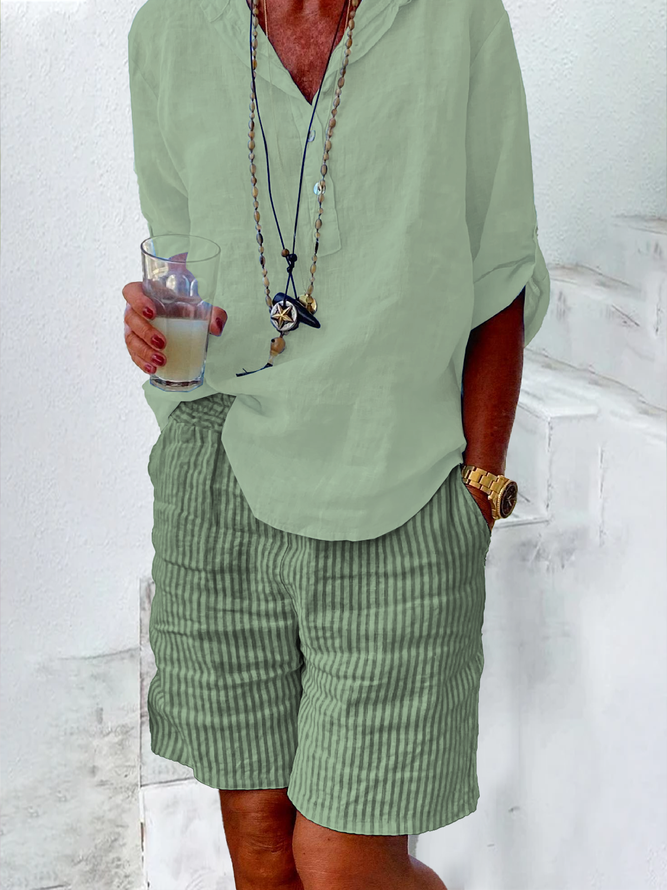 Polyester Classical Geometry Shorts