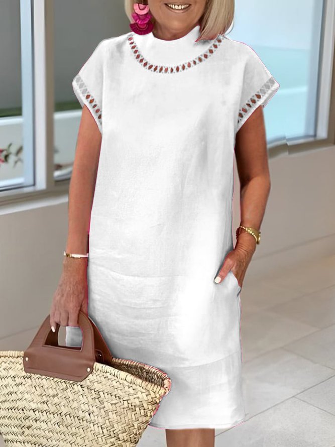 Half Turtleneck Cotton Dress
