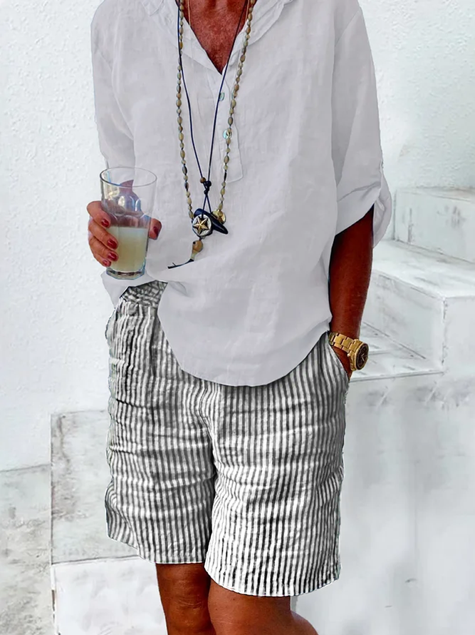 Polyester Classical Geometry Shorts