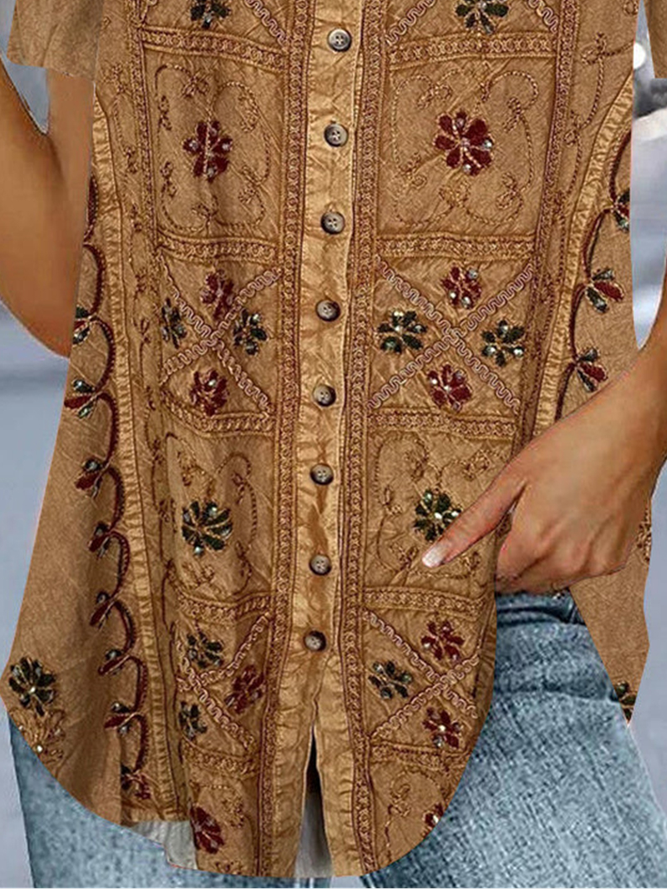Square Neck Casual Ethnic Shirt