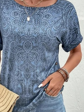 Floral Loose Casual Crew Neck T-Shirt