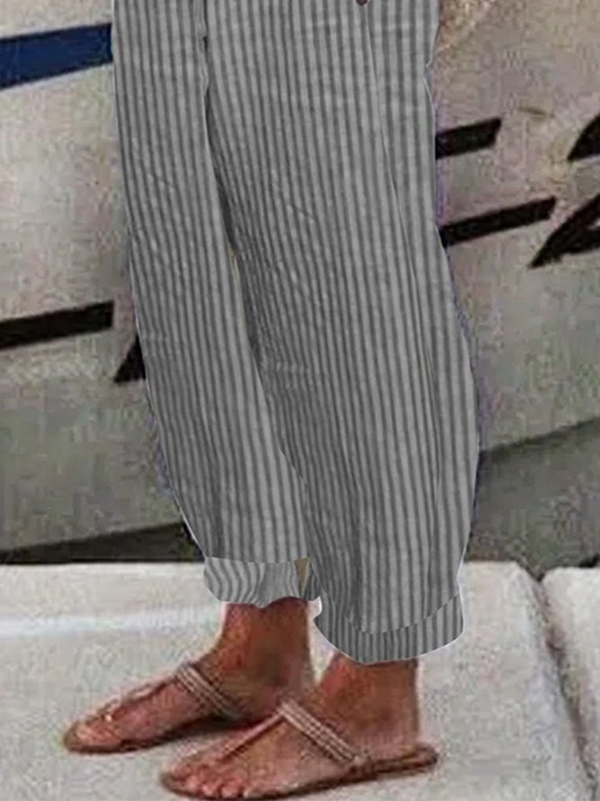 Plus Size Striped Loose Casual Pants