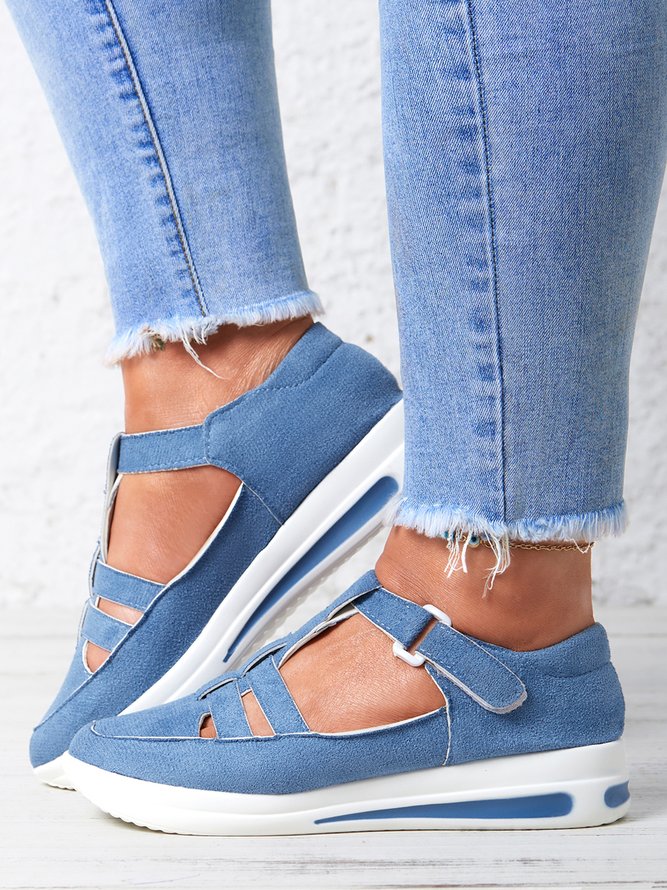 Hollow out Braided Hook and Loop Sports Sandals