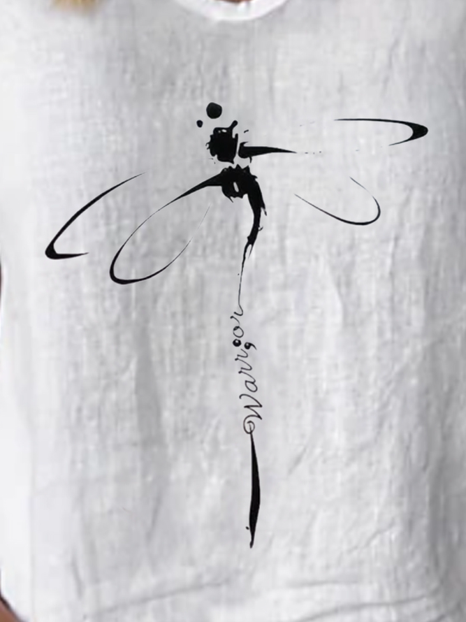 Dragonfly Casual Linen Loose Shirt