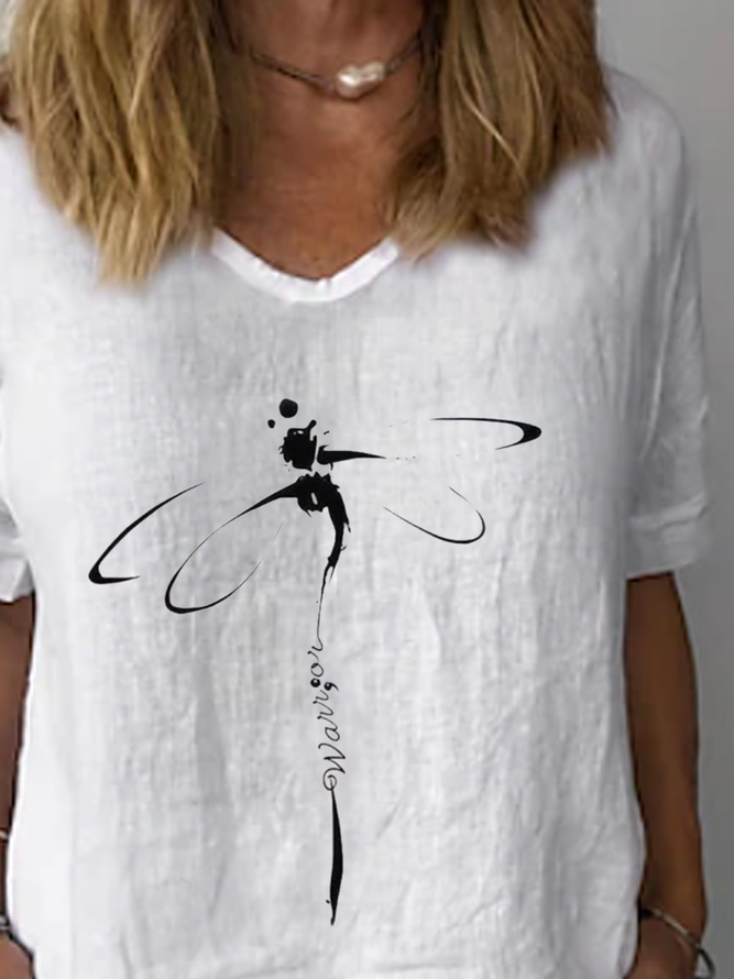 Dragonfly Casual Linen Loose Shirt