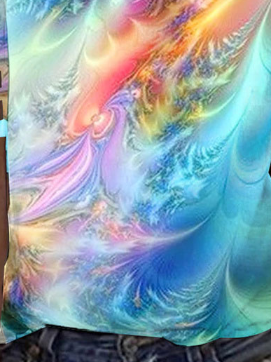 Casual V Neck Ombre T-Shirt