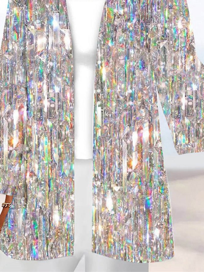 Abstract Casual Loose Long Sleeve Kimono