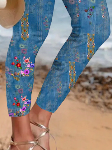 Plus size Tight Floral Casual Leggings