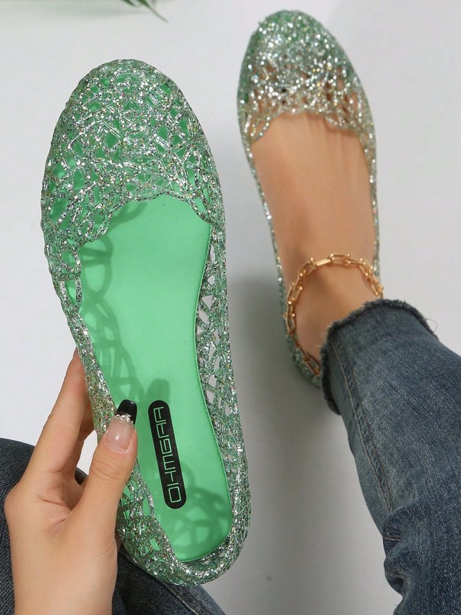 Casual Hollow Out Waterproof Flat Shallow Shoes