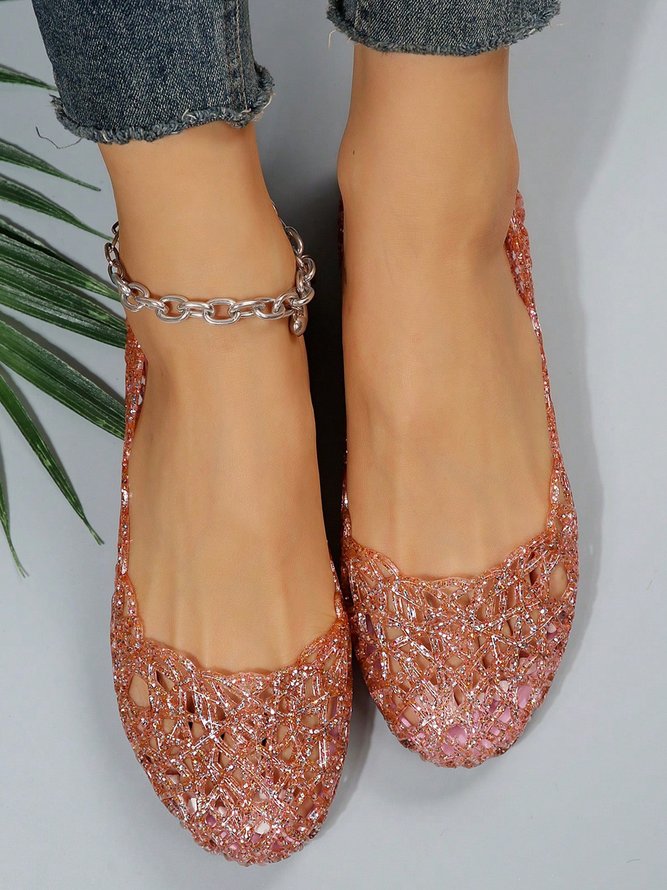 Casual Hollow Out Waterproof Flat Shallow Shoes