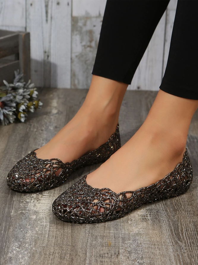 Casual Hollow Out Waterproof Flat Shallow Shoes