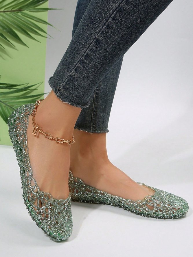 Casual Hollow Out Waterproof Flat Shallow Shoes