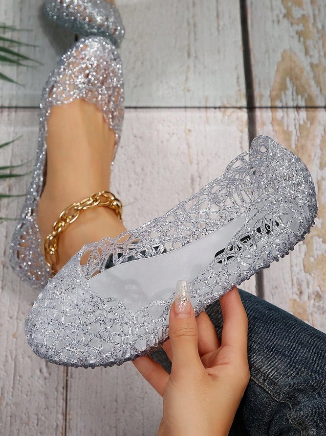 Casual Hollow Out Waterproof Flat Shallow Shoes