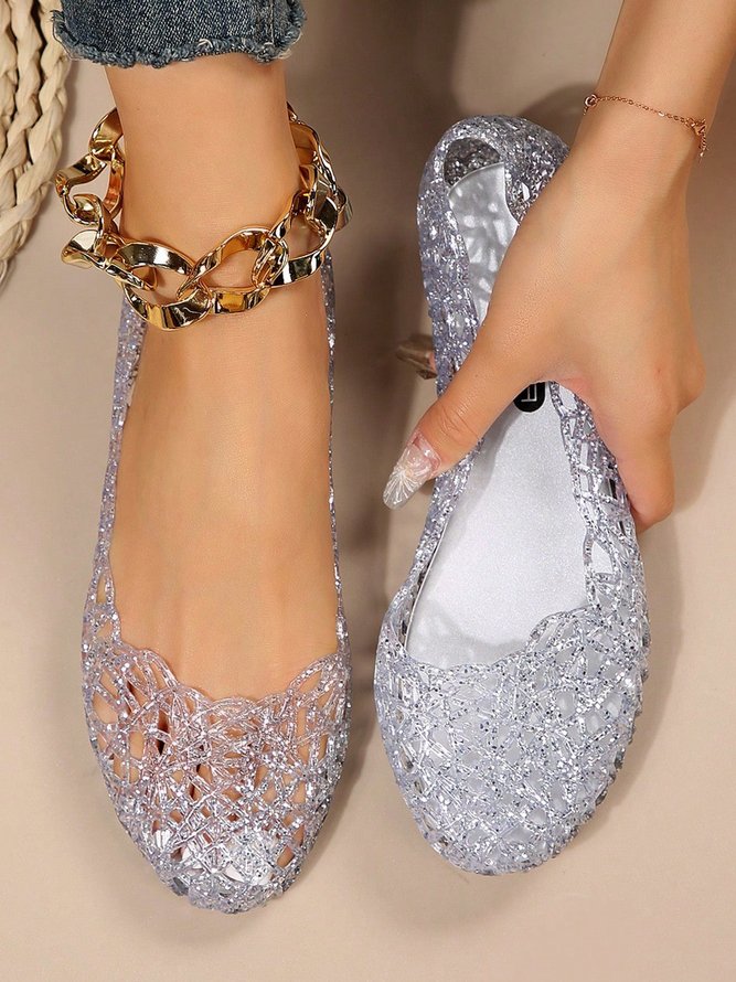 Casual Hollow Out Waterproof Flat Shallow Shoes