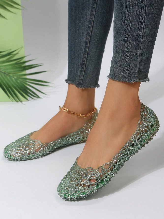 Casual Hollow Out Waterproof Flat Shallow Shoes