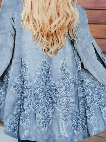 Plus Size Others Random Print Casual Loose Kimono