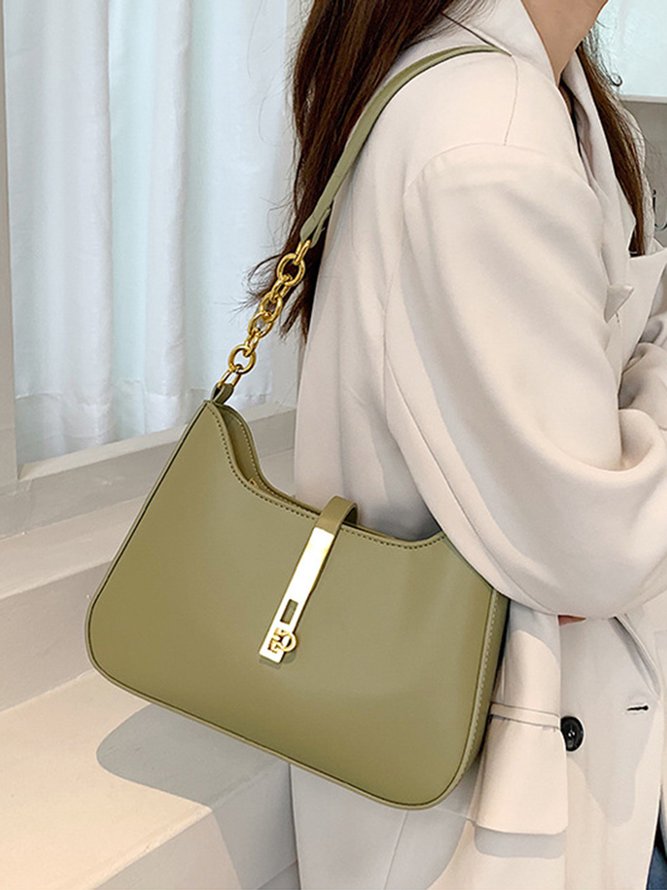 Commuting Simple Lock Buckle Underarm Bag