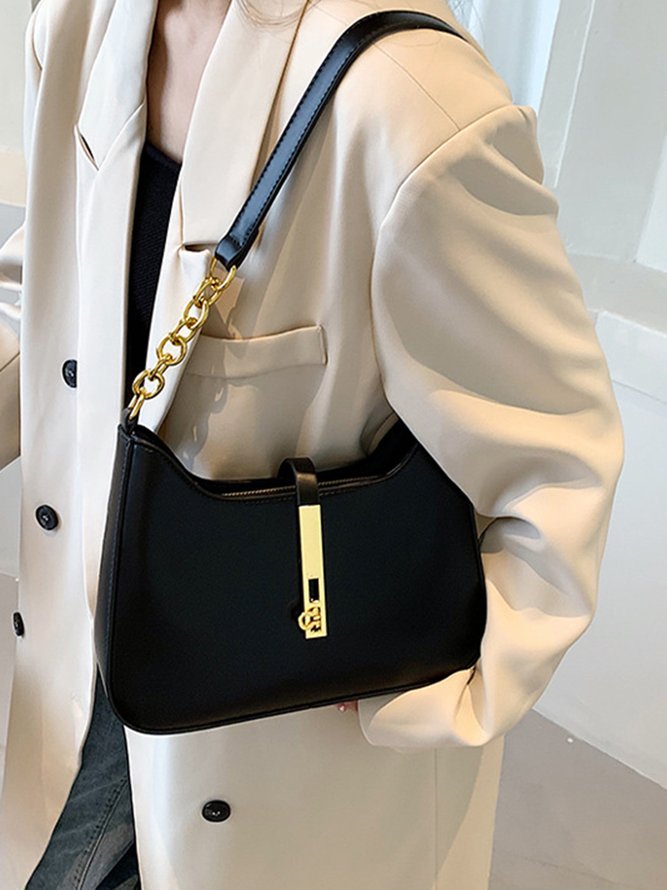Commuting Simple Lock Buckle Underarm Bag