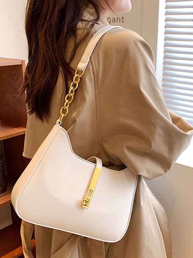 Commuting Simple Lock Buckle Underarm Bag