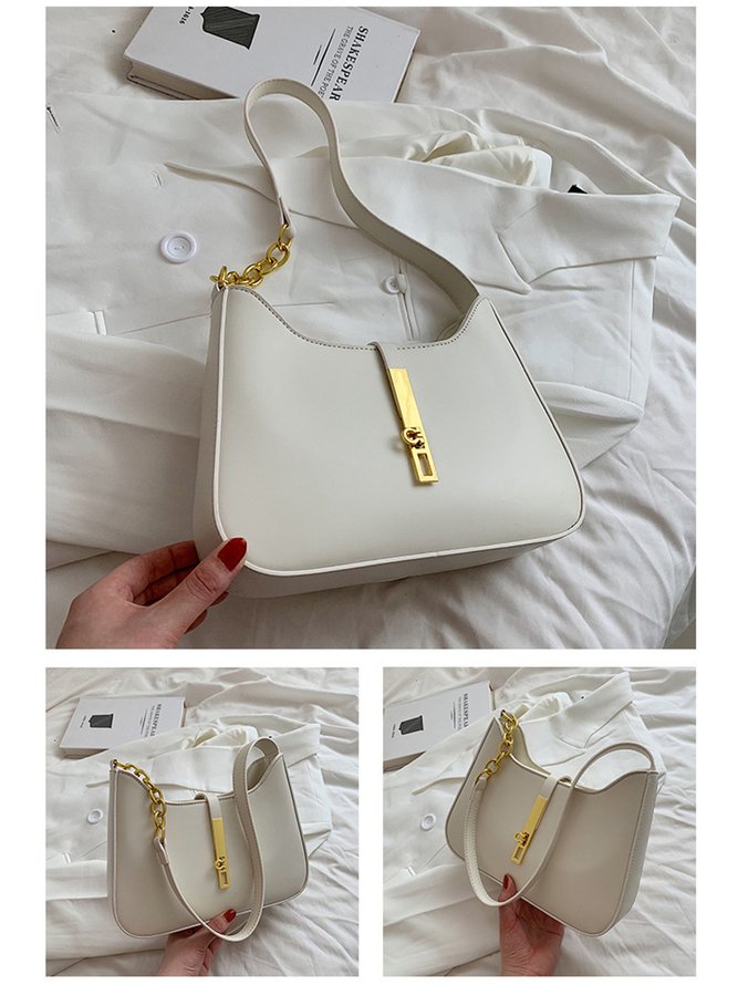 Commuting Simple Lock Buckle Underarm Bag
