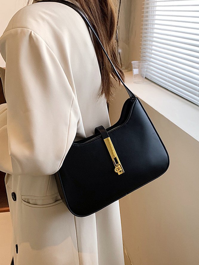 Commuting Simple Lock Buckle Underarm Bag