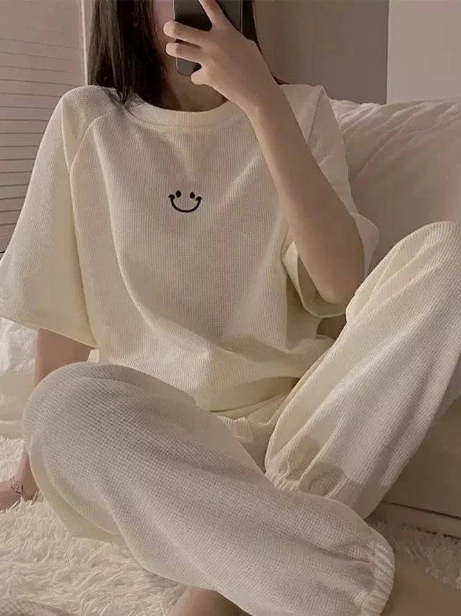 Casual Crew Neck Regular Sleeve Lounge Set