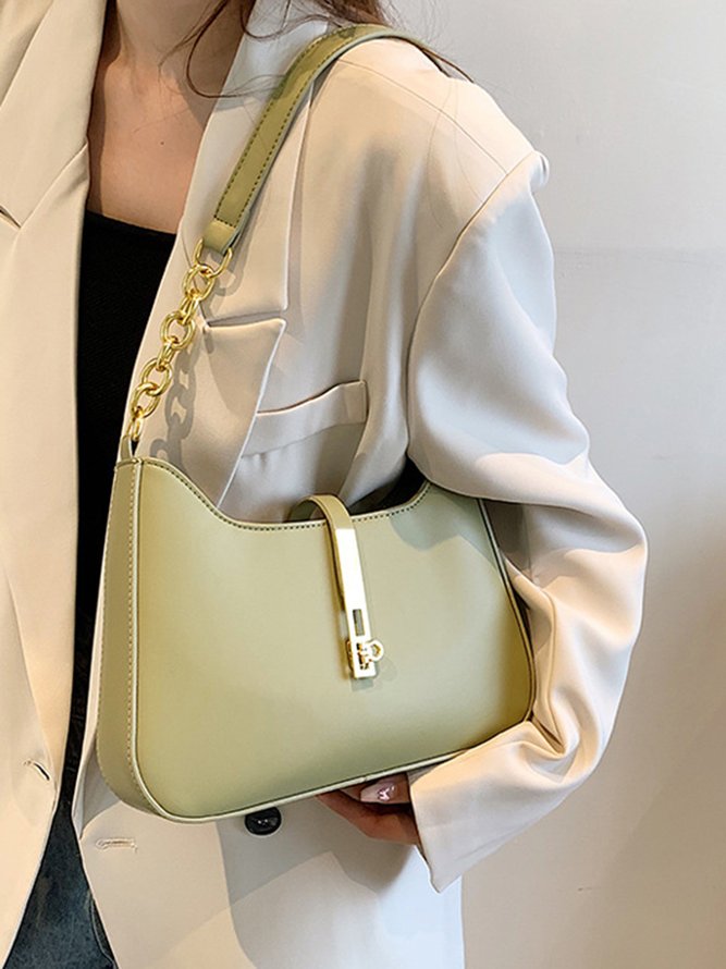 Commuting Simple Lock Buckle Underarm Bag