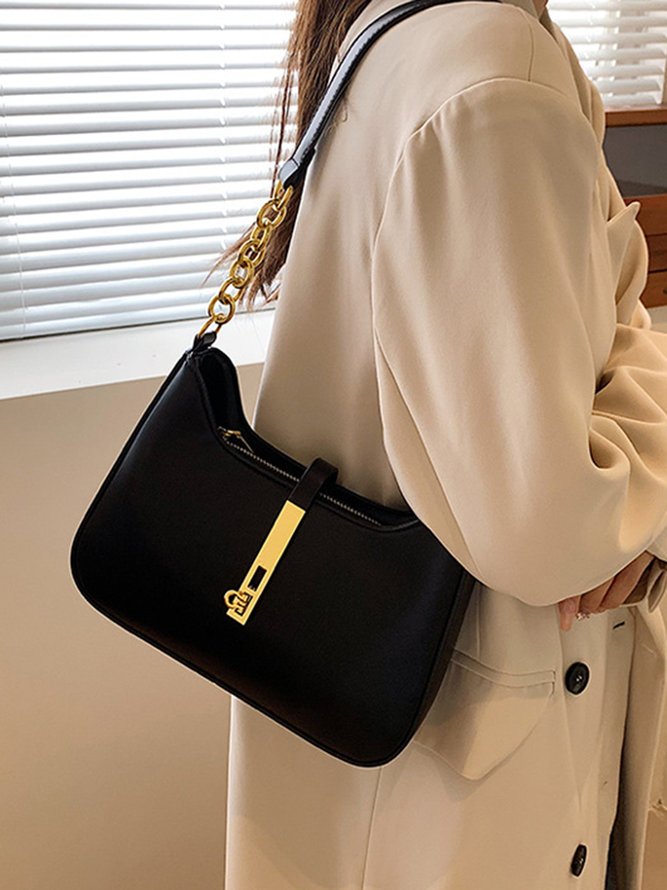 Commuting Simple Lock Buckle Underarm Bag