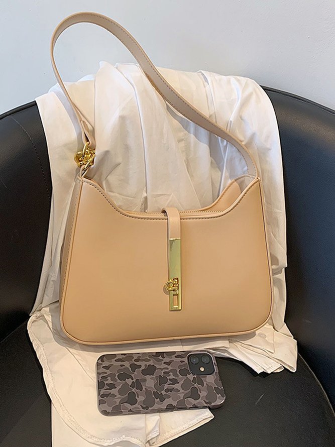 Commuting Simple Lock Buckle Underarm Bag