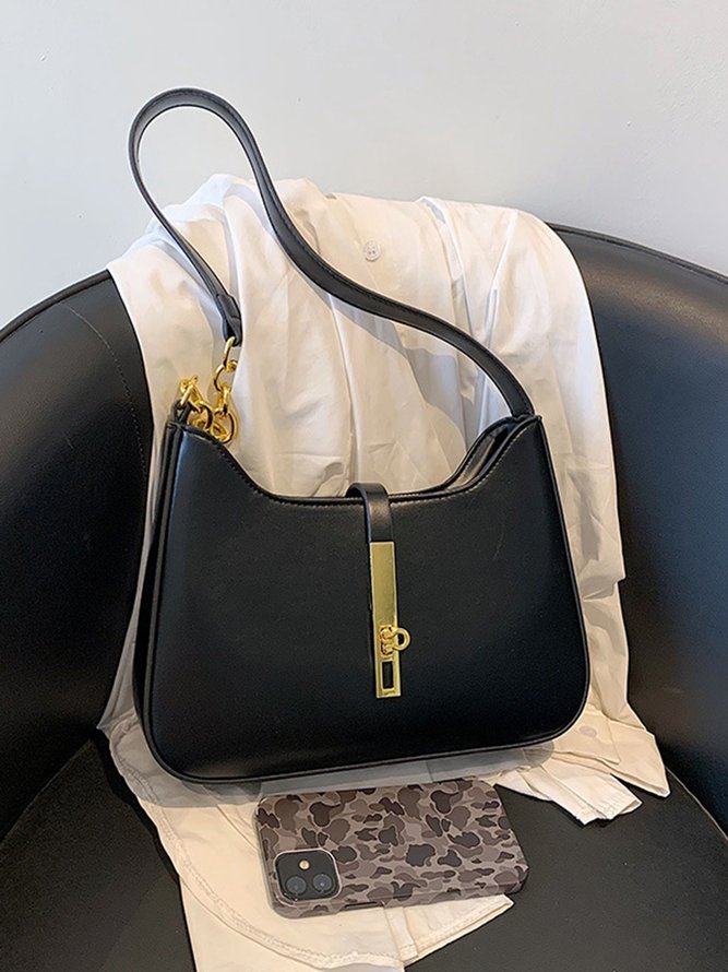 Commuting Simple Lock Buckle Underarm Bag