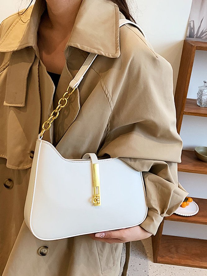Commuting Simple Lock Buckle Underarm Bag