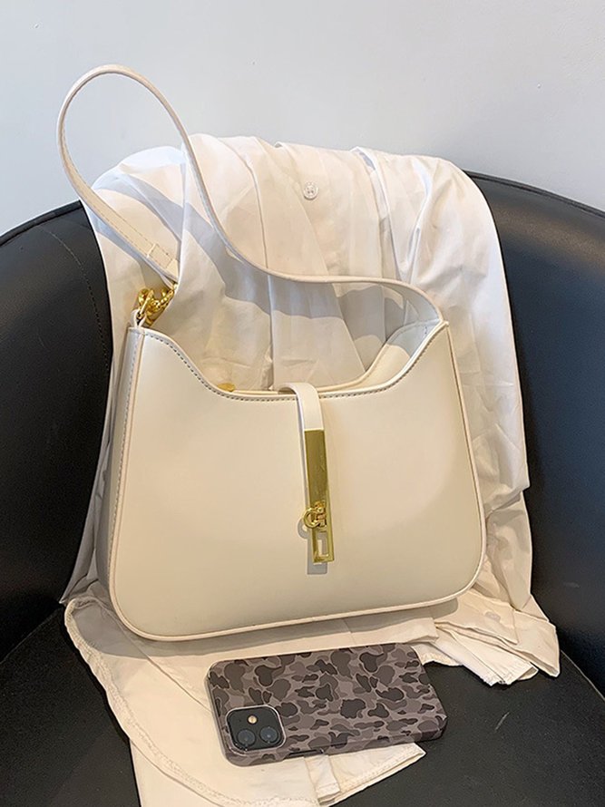 Commuting Simple Lock Buckle Underarm Bag